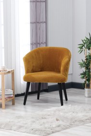 Resim Model Concept BERJER Tekli Koltuk,Konforlu,Şık,Hardal Kadife Kumaş,Siyah Ahşap Ayak 