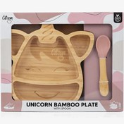 Resim Citron Bölmeli Organik Bambu Çocuk Yemek Takımı - Unicorn 1073551 