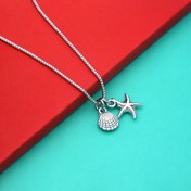 Resim Erkek ve Kadınlar için LZsilver Denizyıldızı Kare Rolo Zincir Kolye, Antik Gümüş Renkli 1.5mm 24" Zincir Plaj Takısı Hawai Tatil Arkadaş Hediyesi N0141175 