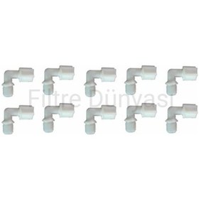 Resim Filtre Dünyası 10 Adet Su Arıtma Filtre ( L ) Jaco Dirsek 1/4 Somunlu (436497723) 
