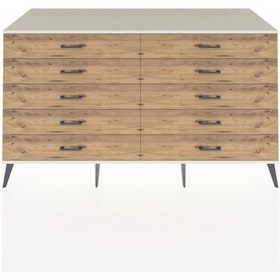 Resim Kronos Konsol 10 Çekmeceli 176x59x99 Antrasit-aytaşı/çam Antrasit-aytaşı/çam 