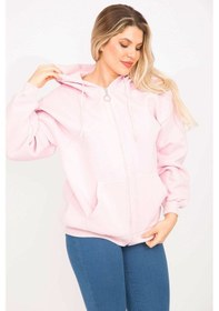 Resim Kadın Pembe 3 İplik İçi Şardonlu Sweatshirt 65n35310-pembe Pembe 