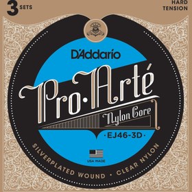 Resim D'Addario EJ46-3D Pro-Arte Nylon Hard Tension Klasik Gitar Teli (3'lü Paket) 