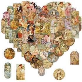 Resim Gençler Ve Yetişkinler İçin 54 Klasik Sanat Eseri, Rönesans Çıkartmaları, Aquarius Dizüstü Bilgisayarları İçin Vintage Çıkartmalar Çok Renkli 