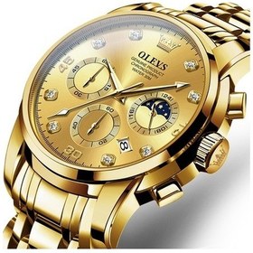 Resim Fastbuy Erkekler Olevs 2889 Çok Renkli Altın Kuvars Saat, Su Geçirmez, Çok Fonksiyonlu Çok Renkli 