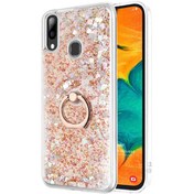 Resim Samsung Galaxy A30 Kılıf Glitter Liquid Holder Gold Microsonic