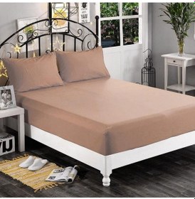 Resim Aslans Ranforce Tek Kişilik Lastikli Kumaş Çarşaf Seti 100x200 Sütlü Kahve 