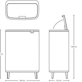 Resim Brabantia Çöp Kutusu 30 + 30 Lt Bo Touch Dokunmatik Kapak Mat Siy 