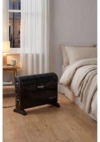 Resim Hoogar German Ch-2000 Black Homojen Teknoloji Yeni Nesil Fanlı Konvektör Isıtıcı Düşük Tüketim 