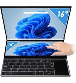 Resim Quadro Diamond Duo Ds1630 Ci7 10850H 16Gb 512Gb Nvme Ssd Çift Ekran 16 Inc Dokunmatik Freedos Notebook Taşınabilir Bilgisayar 