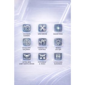 Resim Rose Teknoloji S11 Mini Neo Headless Modlu Optik Akış Sabitleme LED Işıklı 2 Bataryalı Engelden Kaçınma Özellikli Drone 