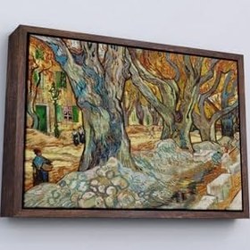 Resim Ahşap Çerçeveli Vincent Van Gogh Sokak Emekçileri Tablo Altın 55 X 75, TTÇ.KNV7167FRM 
