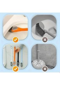 Resim Silikon Tuvalet Klozet Detay Temizleme Ve İnce Detay Fırçası 2'li Set Siyah 