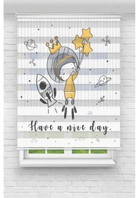 Resim Perdecizade Enxboy Uzay Çocuk Dijital Baskılı Zebra Perde-cocuk Odası-stor Perde Renkli 