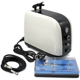 Resim Rox 0067 Profesyonel Airbrush Kompresör Mini Boya Tabancası Seti 