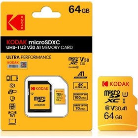 Resim Kodak 64 GB UHS-1 U3 V30 microSDXC Hafıza Kartı 