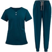 Resim Dolıty Kadın Fırçalama Üniforma Seti Hemşire İş L-mavi 