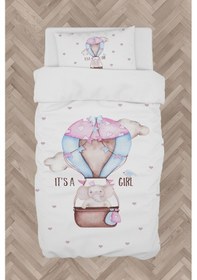 Resim Mekta Home Bebek Ve Çocuk Odası Pembe Uçan Balon Desenli Nevresim Takımı 