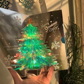 Resim 3D Simli Noel Ağacı Pop-Up Kart - Mutlu Noeller Tebriki, Tatil & Yeni Yıl Hediyeleri İçin Mükemmel, Çok Yönlü Kullanım 