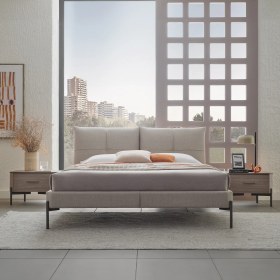 Resim Enza Home Varena Başlıklı Karyola 2'li Set - Açık Gri 