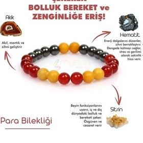 Resim Mystic Energy Doğal Taş Para Tılsım Bilekliği Çok Renkli 