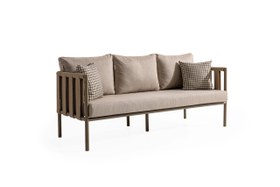 Resim Lizbon Bej Üçlü Oturma Grubu 