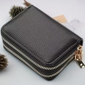 Resim Şık Kadın Cüzdanı - Çift Fermuarlı, Çoklu Kart Yuvası ve Nakit Cebi, Kompakt & Hafif Günlük Kullanım İçin, Casual Chic Tasarım, Dokulu Desenli Aksesuar, Modern Tasarım, Naylon Astar, İş Profesyonelleri İçin 