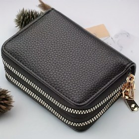 Resim Şık Kadın Cüzdanı - Çift Fermuarlı, Çoklu Kart Yuvası ve Nakit Cebi, Kompakt & Hafif Günlük Kullanım İçin, Casual Chic Tasarım, Dokulu Desenli Aksesuar, Modern Tasarım, Naylon Astar, İş Profesyonelleri İçin 