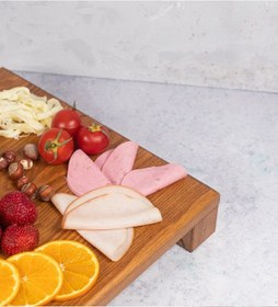 Resim Tityos Küp Ayaklı 30x30 Cm Ahşap Kare Pasta Sunum Servis Tabağı 