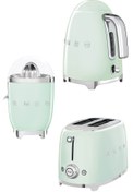 Resim Smeg Pastel Yeşil Kettle-1x2 Ekmek Kızartma Makinesi Ve Narenciye Sıkacağı Seti 