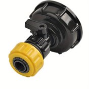 Resim 1000L IBC Tote Tank Adaptörü 1/2" ve 3/4" Bahçe Hortumu Hızlı Bağlantı - Avrupa ve Amerikan Dişleri için Üniversal Plastik Hortum Musluğu Bağlantı Değiştirme Aracı 