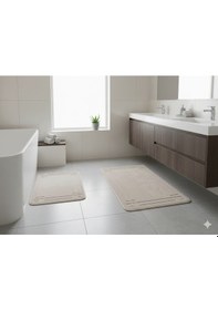 Resim Banyo Paspası 2 Li Set Asos Pudra Desenli 