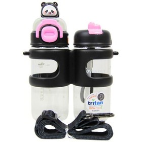 Resim Shotay Su Matarası 2 Bölmeli Tritan 900 ml SHT.7123 Siyah 
