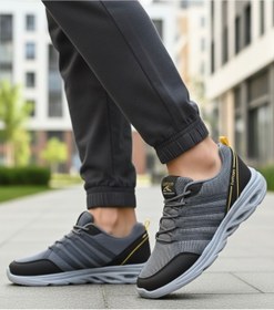 Resim LUTTOON Füme Gri Erkek Sneaker Günlük Spor Ayakkabısı Esnek Tabanlı Rahat Ergonomik Ortopedik 4138 