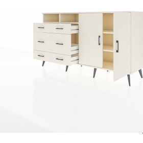 Resim Kronos Konsol 4 Raflı 6 Çekmeceli 2 Kapaklı 176x59x99 Aytaşı-aytaşı Aytası - Aytası 