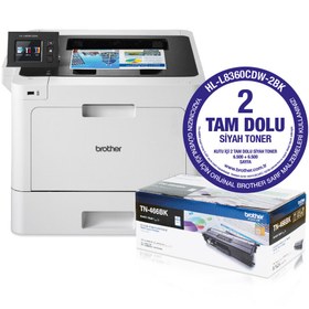 Resim Brother HL-L8360CDW-2BK Renkli LED Lazer Yazıcı (Dublex, Wi-Fi) (A4) 
