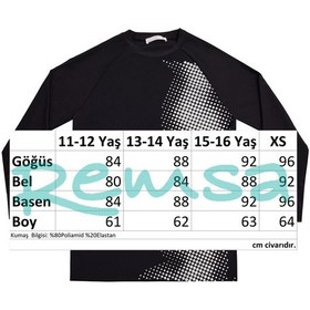 Resim Uv Korumalı Genç Uzun Kollu Tek Üst Mayo Erkek Çocuk Tshirt 5317 Siyah Siyah 