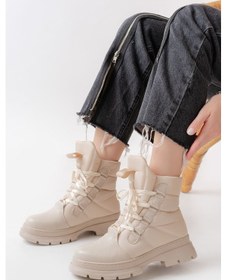 Resim Asm-083 Bej Bağcıklı Su Geçirmez Kadın Kar Botu Diğer 