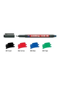 Resim Edding Asetat Kalemi Permanent M Seri 1.0 MM Siyah 149 M 10 Adet Siyah 