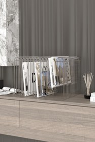 Resim boz concept home Koltuk Yanı Metal Dergilik Space Age Dekoratif Metal Gazetelik, Plaklık ve Ev Düzenleyici Kitap Rafı 