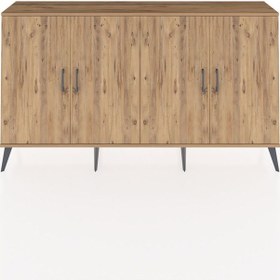 Resim Arges Konsol 4 Raflı 4 Kapaklı 176x30x99 Çam-çam Atlas Çam/atlas Çam - Atlas Çam 