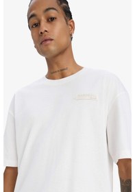 Resim Defacto Defactofit Oversize Geniş Kalıp Bisiklet Yaka Baskılı Sporcu Kısa Kollu Tişört E2582ax25smer105 Ekru 