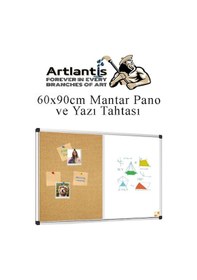 Resim Çift Fonksiyonlu Yazı Tahtası Ve Mantar Pano 60x90 Cm 1 Adet Alüminyum Çerçeveli Mantar Panolu Yazı Tahtası 