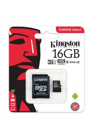 Resim Kingston Canvas Select 16 GB SDCS/16GB Class 10 80MB/s Okuma Hızlı MicroSD Hafıza Kartı 