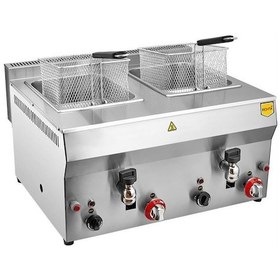 Resim Remta 8+8 Lt Çiftli Doğalgazlı Musluklu Fritöz Ce Belgeli 