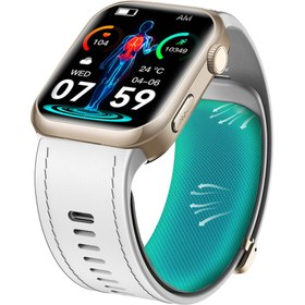 Resim Spovan Electro Air 2 Hava Basınçlı Tansiyon Şeker EKG Sesli Görüşme Türkçe Akıllı Saat - Bej 