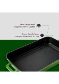 Resim Lava Fırın Tepsisi Dikdörtgen Yeşil 22 X 30 Cm Diğer 