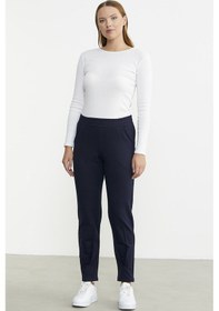 Resim Paça Detaylı Beli Lastikli Eşofman Altı - Lacivert 001 