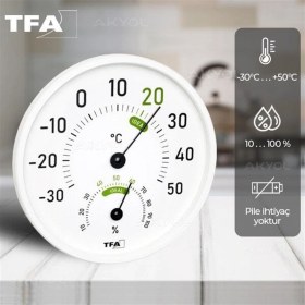 Resim Tfa 45.2045.02 Geniş Göstergeli Analog Sıcaklık Nem Ölçer 