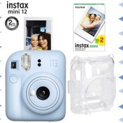 Resim Fujifilm Instax Mini 12 Fotoğraf Makinesi + 20'li Film + Şeffaf Kılıf Seti Mavi 